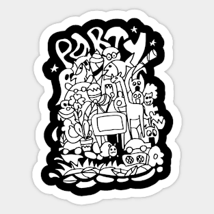 Doodle Party Sticker